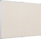 AMUSIGHT Double-Sided Large Cork Board with Linen, 48" x 36" Foldable Hanging Aluminum Framed Bulletin Board, Vision Board Pin Board Corkboards for Walls, Office, School Decor, 20 Pushpins