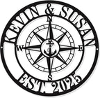 Custom Anchor Compass Metal Sign, Personalized Coordinates Sign, Custom Nautical Decor, Housewarming Gift, Anniversary Wedding Gifts for Couples 2025, Metal Wall Art
