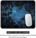 Auhoahsil Mouse Pad, 12 x 10 in Nature Theme Computer Mouse Pad for Desk, Premium-Textured Non-Slip Rubber Stitched Edges Waterproof Square Mouse Mat for Gaming Work Wireless Mice, Night Sky