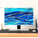 Baocicco Royal Blue Marble Waterproof TV Cover 32 Inch Creative Design Television Accessories Screen 32 Inch TV LCD Screen Television Decoration for Tablet LED LCD OLED TVs Decorations