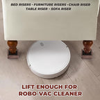 Bed Risers, Furniture Risers (Set of 8-Height 1") Can be Adjusted to 2'' 3''or 4'', Lifts Furniture Risers, Solid Natural Wood Risers, Non-Slip Recessed Hole (Square-Walnut Color)
