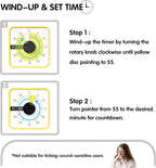 TWENTY5 SEVEN Countdown Timer 7.5 inch; 60 Minute 1 Hour Visual Timer – Classroom Teaching Tool Office Meeting, Mechanical Countdown Clock for Kids Exam Time Management Magnetic, Yellow