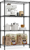 M MZG 1000 lbs Storage Shelving Steel Heavy Duty 4-Tier Utility Shelving Unit Steel Organizer Wire Rack for Home,Kitchen,Office (13.7" D x 29.5" W x 47.2" H)