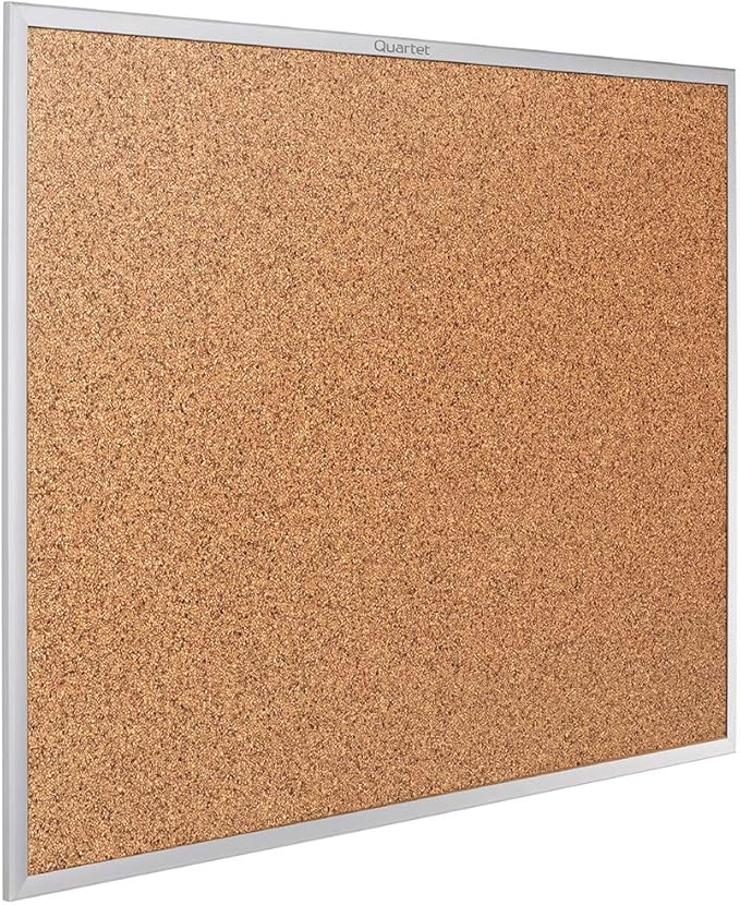 Quartet Cork Board, Bulletin Board, 4' x 3' Corkboard, Aluminum Frame (2304)