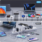 730W USB C Charger Block,GaN IV Fast Charging Station Hub 10 Ports,QC4.0+3 PD 100W USB C Laptop Charger Ports Power Adapter Compatible with MacBook Air/Pro,DELL,iPhone 17/16/15/14/13,iPad,Steam Deck