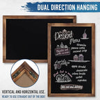HBCY Creations 11" X 17" Torched Brown Solid Wood Frame Wall Chalkboard, Magnetic Surface, Home Décor, Restaurant & Café Menus, Blackboard, Includes Chalk, Eraser & Hanging Hardware