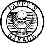 Personalized Garage Metal Sign - Custom Workshop Wall Decor for Dad, Grandpa - Vintage Man Cave Name Plate - Outdoor Metal Wall Art - Unique Birthday & Father's Day Gifts for Him, Papa
