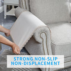 MINJIATEX Couch arm Covers, Non-Slip (2 pcs), Washable, for Living Room Recliner Chair, Protectors for Leather Sofa armrest slipcover, JYS-Beige