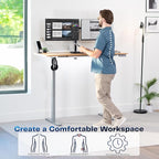VIVO Electric 60 x 24 in Real Bamboo Standing Desk, Memory Height Adjustment, 1B Series, Holds 220 lbs, One-Piece Top, Gray Frame, DESK-KIT-1G6O