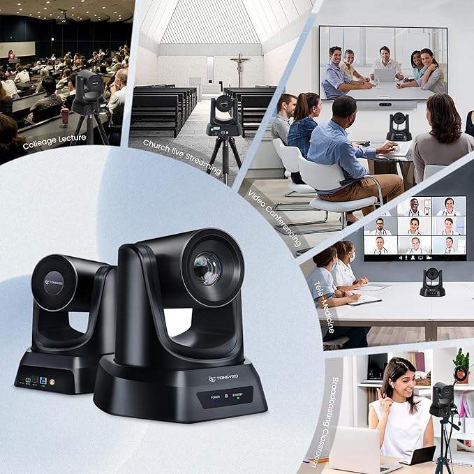 5.8GHz Wireless Conference Room Webcam, Church Live Streaming 3X USB 1080P 60fps PTZ Camera for Worship Services Online Conference, Works with Zoom, OBS Easy to Set Up