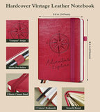 PAIBAS Blank Journal Notebook for Women Men,160 Pages,A5 Hardcover Sketchbook for Drawing, Sketch book, Unlined Notebooks for School,Work, Note Taking,Travel Journals for Writing 5.8"x8.5" (Burgundy)