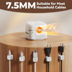 Yocice 12Pack Rotatable Cord Organizer,Spring Cable Clips Desk Cable Management Cord Holder Adhesive Phone Charger Cord Clips for Home Office Car Wall Nightstand Accessories, White