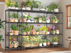 REIBII 78.4" W Storage Shelves Load 1500LBS, Metal Shelving 4-Tier Wire Shelving Unit Garage Shelving for Storage, Metal Shelves for Pantry Commercial Kitchen Garage, 11.8''D x 59''H,2P