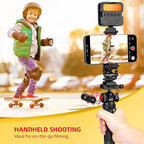 Zeadio Heavy Duty Metal Tripod Kit with Arca Ball Head - Universal Phone Vlogging Kit, Cell Phone Stand & Travel Tripod for iPhone/Android, Camera, Gimbal, Action Cam etc