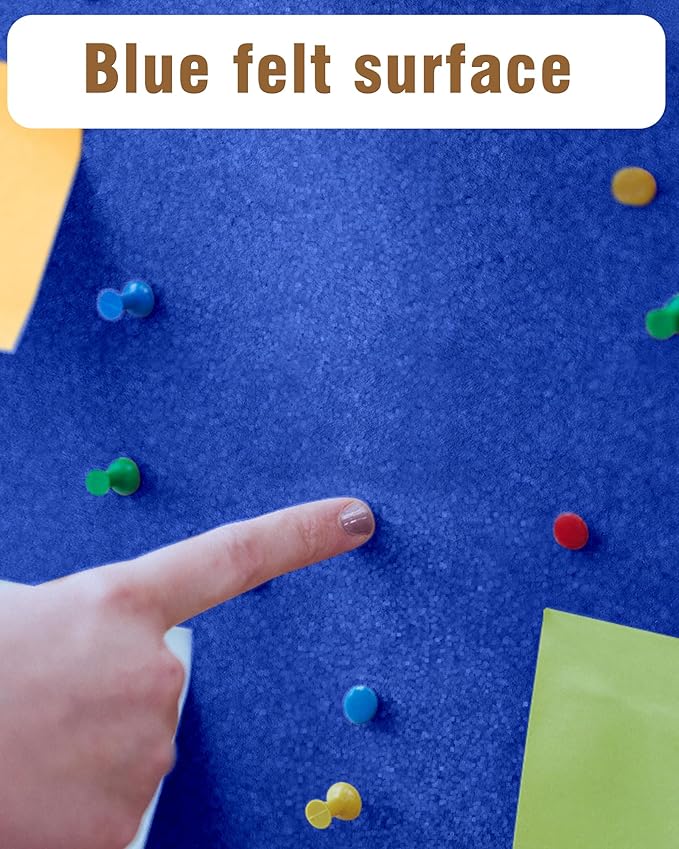 36"x24" Enclosed Bulletin Board, Lockable Weather-Resistant Aluminum Cork Noticeboard for School & Office, Silver Frame w/Blue Flet