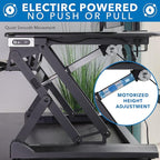 Mount-It! Electric Standing Desk Converter with Dual Monitor Arm, Stand Up Desk Riser X-Large 47.2" Wide, Electric Desk Riser with Mount for 2 Screens (Max 32"), Desktop with Keyboard Tray, USB, Black
