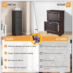 Bestoo 4-Drawer File Cabinet with Lock, Metal Filing Cabinet for Home Office, Vertical Filing Storage Cabinets, Fits File Folders, Letter/Legal/F4/A4 Size, Assembly Required (Black)