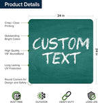 Custom Sign, Custom Street Sign, 11 Font Colors, 13 Font Styles, 4 Hole Options, 22 Sizes, 24x24 Inches, Rust Free DiBound, Fade Resistant, Made in USA by My Sign Center (Chalkboard Green)