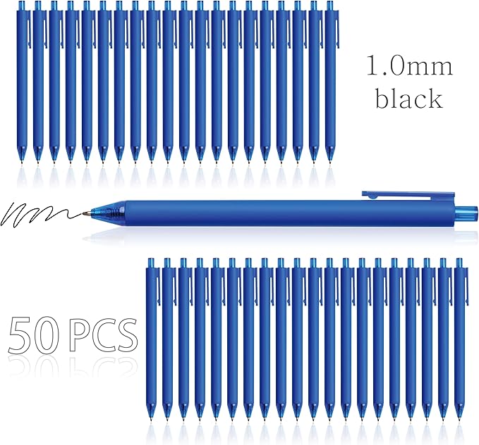 CRYLLIS Pens Bulk, 50Pack Black Pens,Black Ink Ballpoint Pens for Smooth Writing,No Smear,Office Supplies,Back to School Gifts,School Teacher,1.0mm