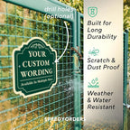 Custom Decorative Outdoor Metal Sign - Personalized Aluminum Driveway Sign, Waterproof, Made In USA - Design 2 Forest Green 18x18 In