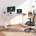 FLEXISPOT E6 3-Stage Dual Motor Electric Standing Desk 48 x 30 Sit Stand Up Desk, Holds 220 lbs, Adjustable Height w/Memory Presets, One-Piece White Desktop & White Frame, Ships in 2 Boxes
