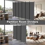 Kecreque 6 Panel Room Divider,6ft Folding Screen Portable Wall Partition Room Divider with 4 Metal Feet,Privacy Screen Indoor Doubles as a Cubicle Wall,Suitable for Bedroom Dressing Room Office
