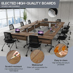 Folding Conference Table 4ft 5ft, Foldable Office Meeting Desk for 6 People, Multiple Sizes Colors Mobile Conference Room Table for Training Room School Business Furniture (2, White Walnut, 71in)