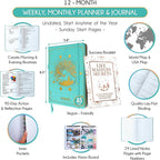 Life Mastery Planner - A 12 Month Journey to Crush Your Goals, Increase Productivity, Passion, Success & Happiness - Weekly & Monthly Life Planner, Habit-Tracker, Gratitude Journal & Organizer, A5