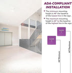 Clean Grey ADA Floor 2 Sign with Braille – Made from Durable Acrylic and Ready to Mount