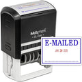 MaxMark Large Self-Inking Rubber Date Office Stamp with E-Mailed Phrase & Date - Blue/Red Ink, 12-Year Band - Style 3