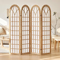 Aletheiawu Room Divider and Folding Privacy Screen, 4 Panel Japanese Shoji Style Room Divider, Partition Divider for Room Separation, Portable Shoji Screen for Home Office Restaurant - Natural