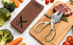 Kitchen Scissors Gold - Stainless Steel Shear, Sharp Meat Cutting Scissors Dishwasher Safe, Poultry Shears Heavy Duty, Japan Cooking Scissor for Food, Christmas Gifts for Men Women
