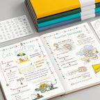 AHGXG Bullet Dotted Journal - Large A4 Notebook Dotted, 8.5''×11'', 320 Pages Dot Grid Notebook, 100gsm Thick Paper, Leather Softcover, with Journal Stencils, Inner Pocket - Cyan