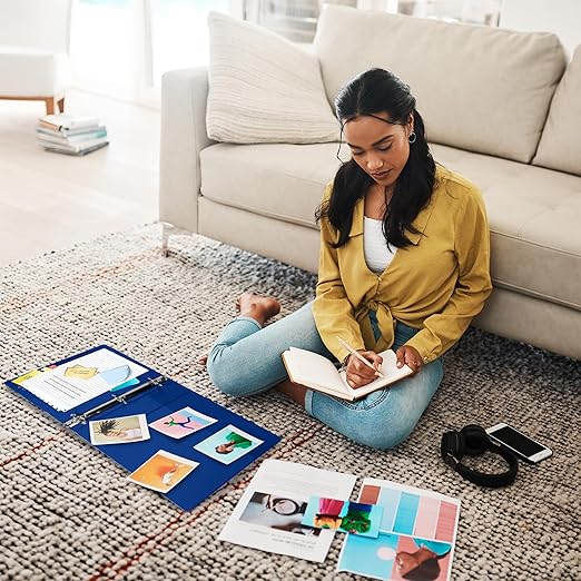 Samsill 1 Inch 3 Ring Binders, Made in USA, Economy Round Ring, Clear View Cover, 200 Sheet Capacity - for School, Home, Office - Blue, 24 Pack