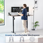 VIVO Electric 63 x 32 in Standing Desk, Memory Height Adjustment, 1B Series, Holds 220 lbs, Dark Walnut Top Black Frame, DESK-KIT-1B1D