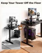 TOPSKY Dual Motor Electric Adjustable Standing Desk with CPU Holder & Power Outlet, Height-Adjustable Desk for Home Office, Workspace, and Gaming