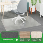 Office Chair Mat for Carpet - Clear Thick Desk Chair Mat for Carpet Plastic Floor Mats for Rolling Work and Gaming Chairs with Studs for Low Pile, Flat and No Carpeted Floors