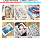 MEEDEN Mixed Media Paper Pad: 8" x 10" 112lb/165gsm Spiral Bound Mixed Media Sketchbook with DIY Cover - 60 Sheets Art Drawing Paper Sketch Pad for Artist Adults Painting Writing Sketching