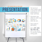 U.S. Art Supply 70" High Boardroom XL Black Aluminum Flip Chart Easel & Presentation Stand (6 Pack) - Adjustable Floor/Tabletop, Portable Tripod, Holds 45 lbs, for Chart Paper, Poster Boards, & Pads