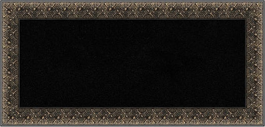 Amanti Art Black Cork Board for Wall, 17x35 Vision Board with Black Wood Frame, Medium Corkboard Office Decor for Home Organization, Traditional Corkboard Pinboard to Display Items for Home