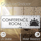 Conference Room Sign Office Meeting Sign, Brushed Silver, Engraved, 3" x 9", Fade Resistance, Indoor/Outdoor Use, USA MADE By My Sign Center