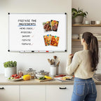 NEWBULIG White Board, 40" x 30" Magnetic Dry Erase Board for Wall with 1 Dry Eraser & 2 Multi-Color Markers & 4 Magnetic Pins, Silver Aluminum Frame for Office, Home, School