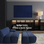 BUBOS Large Acoustic Panels, 6-Pack Soundproof Wall Panels Thickened 23.6 x 23.6 Inches, Self-Adhesive Sound Absorbing Panels Decorative for Recording Studio Office Home Theater, Navy Blue