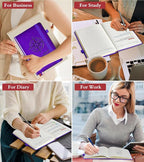 PAIBAS Lined Journal Notebook for Women Men, 160 Pages, A5 Hardcover Vintage Leather Journaling Notebooks for Work, School, Note Taking, Travel, Bible Study, Daily Diary for Writing 5.8"x8.5" (Purple)