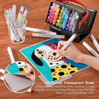 Shuttle Art Alcohol Markers Brush tip, Dual Tip Brush & Chisel Tip Art Marker Set, 50 Colors plus 1 Blender Permanent Marker Pens with Case Perfect for Illustration Students Adults Coloring