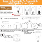 Large White Texture Lamp Shades-14"Top × 16" Bottom × 11" High(Spider), Drum Lampshades Replacemnt for Table Lamps Floor LampsRequired Assembly Bedrooms/Lights for Room-By GO&SO