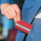 Taikuri Custom Business Card Holder Personalized Engraved Leather Business Card Case Holder Customized Your Text/Logo for Women/Men as Business/Unique Gift