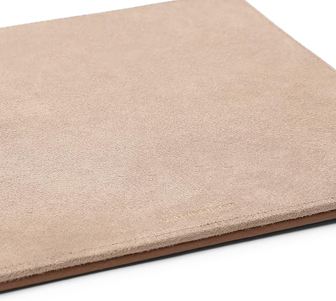 Leatherology Cognac Classic Leather Mouse Pad – Full-Grain Leather Desk Pad with Microsuede Bottom – Ergonomic, Durable & Stylish Workspace Accessory