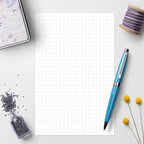 321Done Double Sided Graph Paper Notepad, 0.25 Grid, 5.5x8.5, Made in The USA, Quad Ruled Pad for Writing, Drawing, Sketching Bullet Journaling (50 Sheets) Thick Heavy White Paper