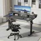 Klicelor 63 Inch Electric Standing Desk with Drawers, Adjustable Height Small Sit Stand Desk for Home Office, Compact Computer Workstation with Storage– Black